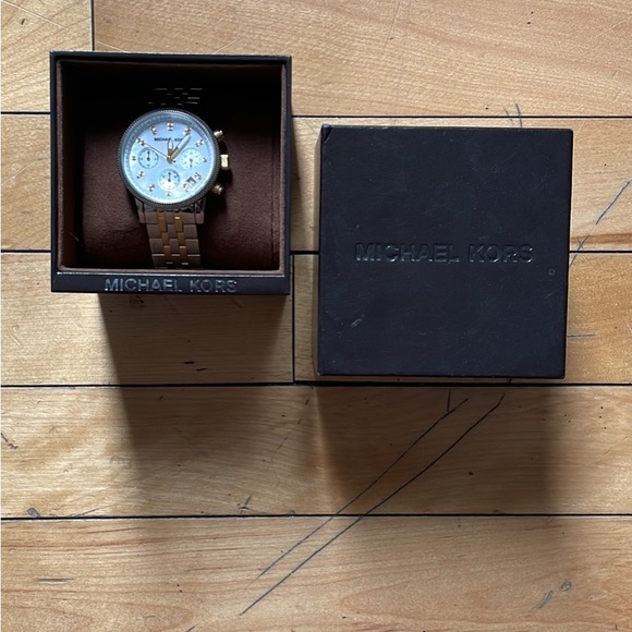 NEW - Michael Kors Ritz Chronograph Two Tone Steel Watch - Picture 4 of 7